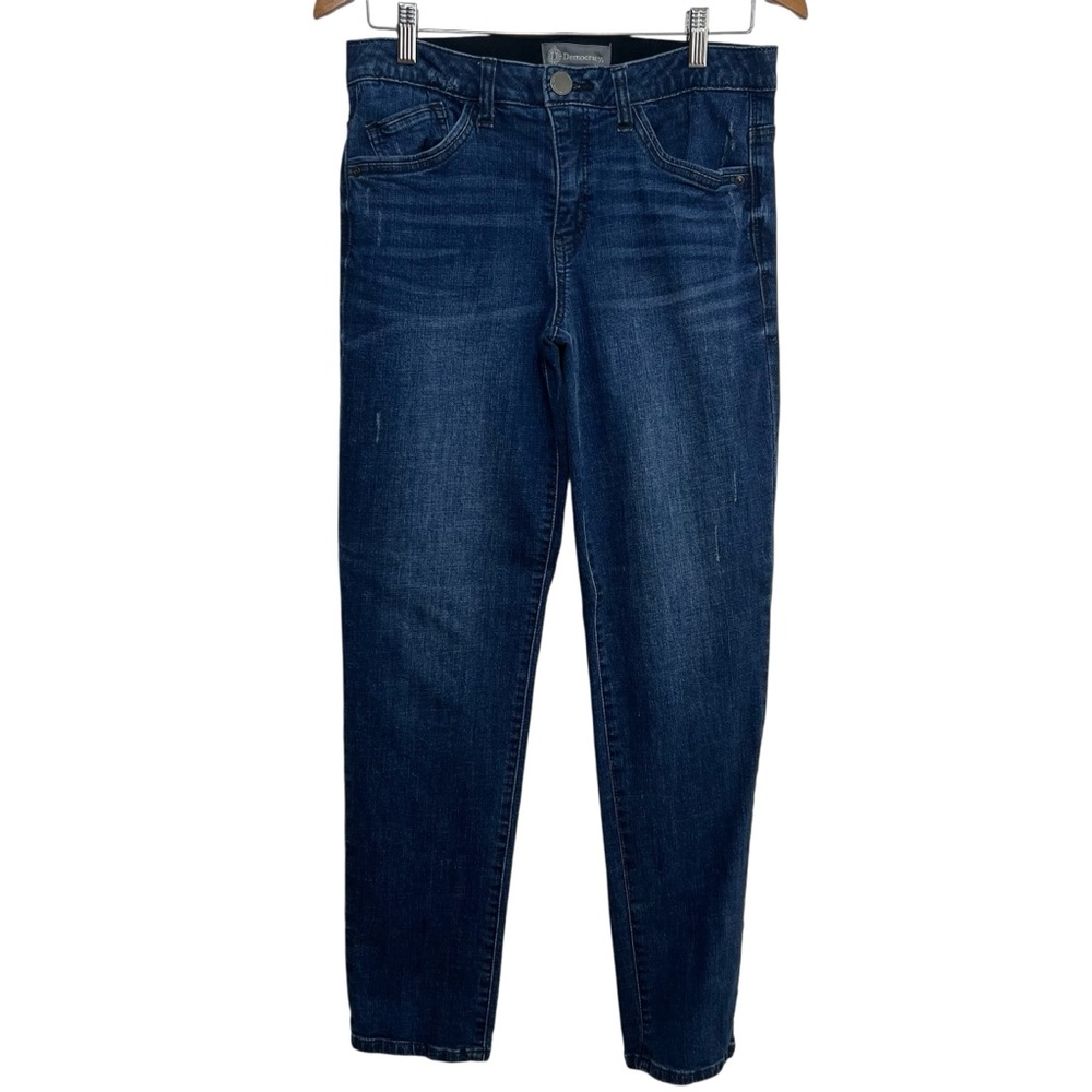 Democracy Ab Technology Jeans Womens Size 8 Blue Stretch Pockets Mid Rise Skinny